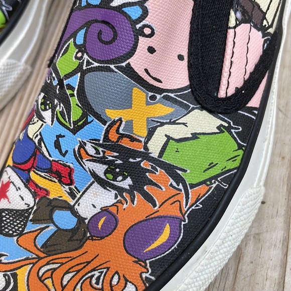 Converse Comic Graffiti Cartoon Graphic Slip On Shoes/Sneakers Size M4/W5.5 - Picture 12 of 12